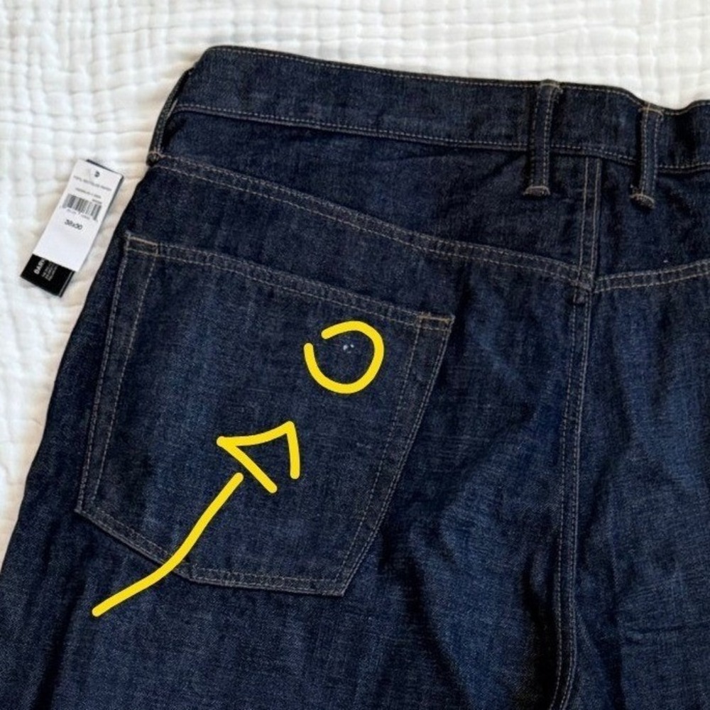 Gap Relaxed Fit Jeans Mens 38x30 Dark Indigo Denim Straight Leg New 199306-00-1 - Picture 7 of 7
